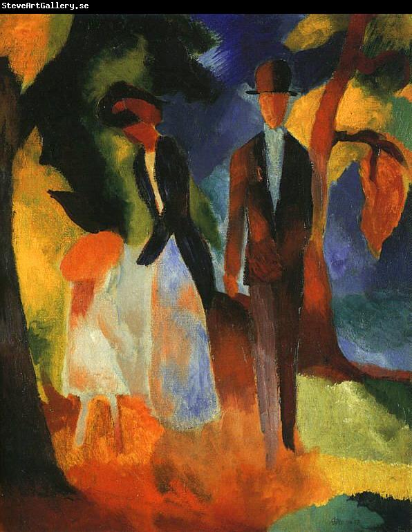 August Macke People by a Blue Lake